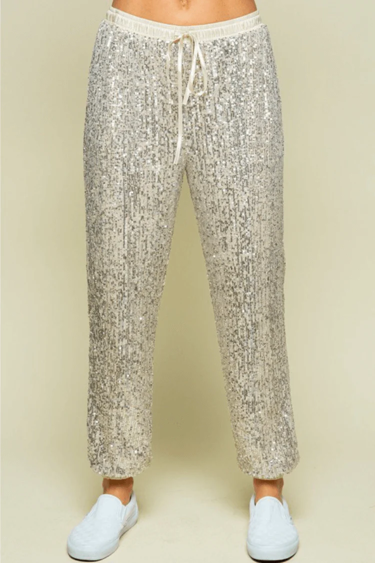 Quinn Champagne Sequin Joggers