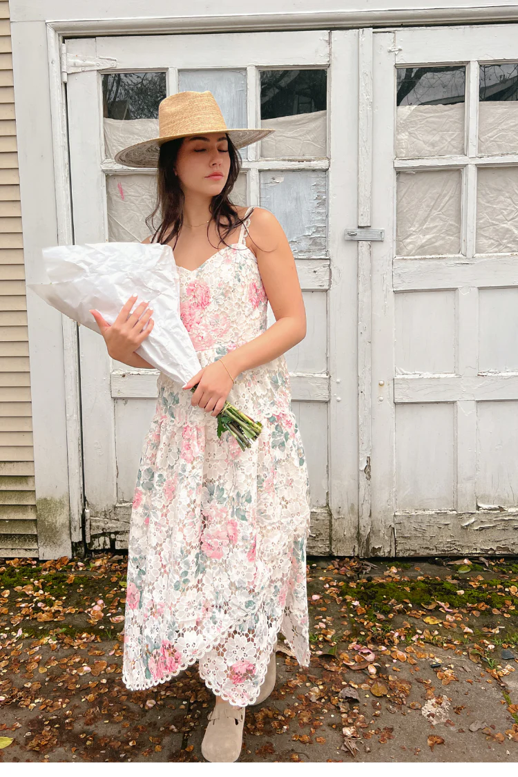 Georgia Floral Lace Midi Dress - FINAL SALE