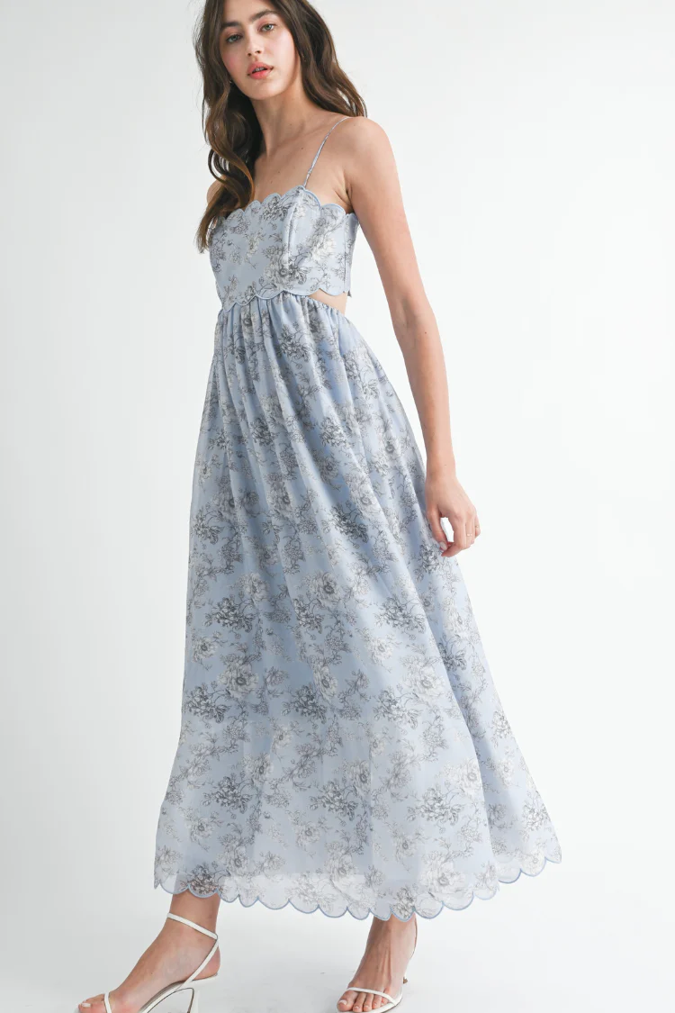 Rebecca Blue Floral Maxi Dress