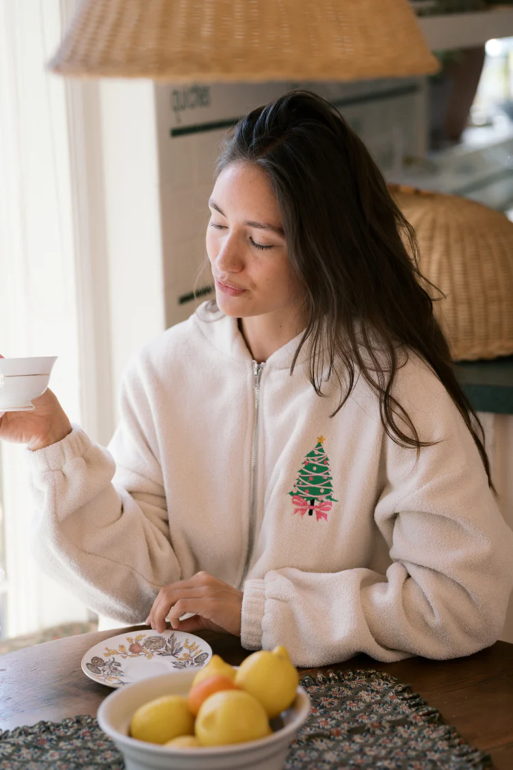 Embroidered Christmas Tree 2 Piece Sweatshirt and Joggers Set
