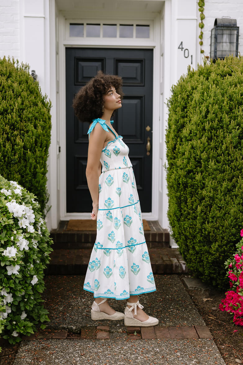 Hillstone Block Print Midi Dress