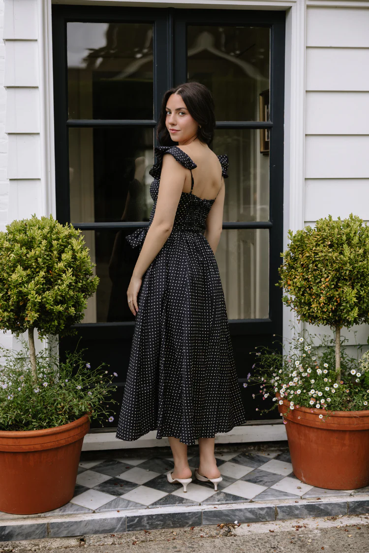 Monaco Polka Dot Corset Midi Dress