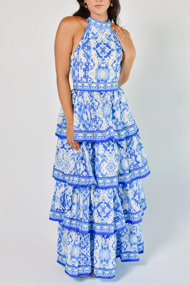 Villa Azzurra Tiered Maxi Dress