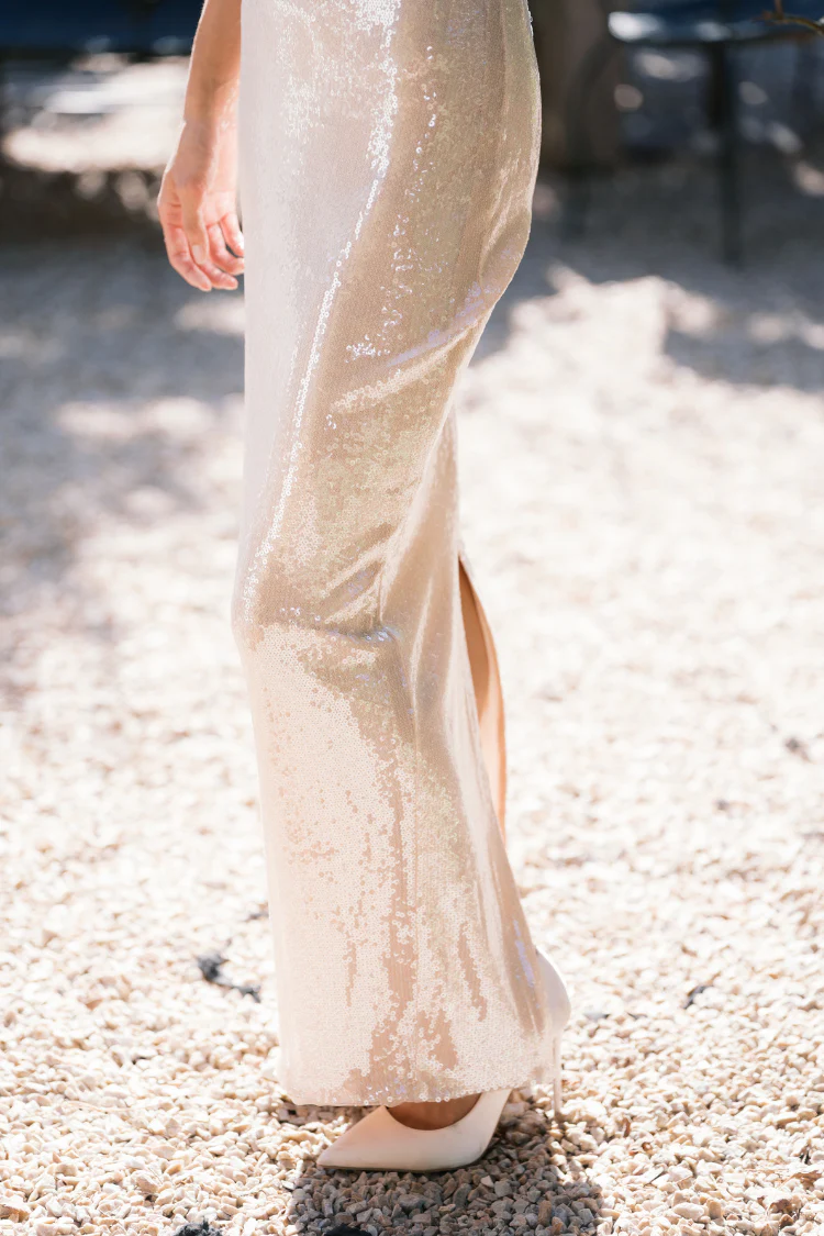 Starlight Cream Sequin Maxi Dress