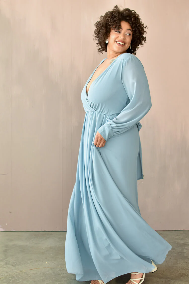 Georgie Slate Blue Wrap Dress - FINAL SALE