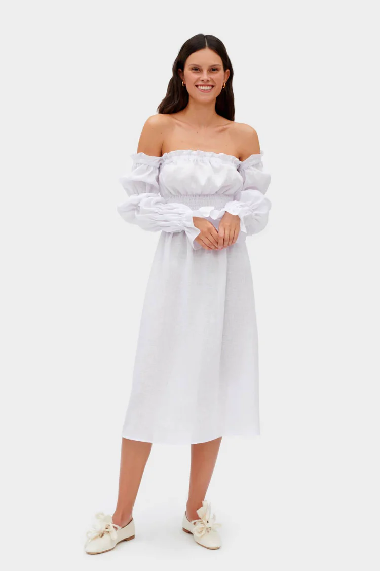 Michelin Linen Dress - White