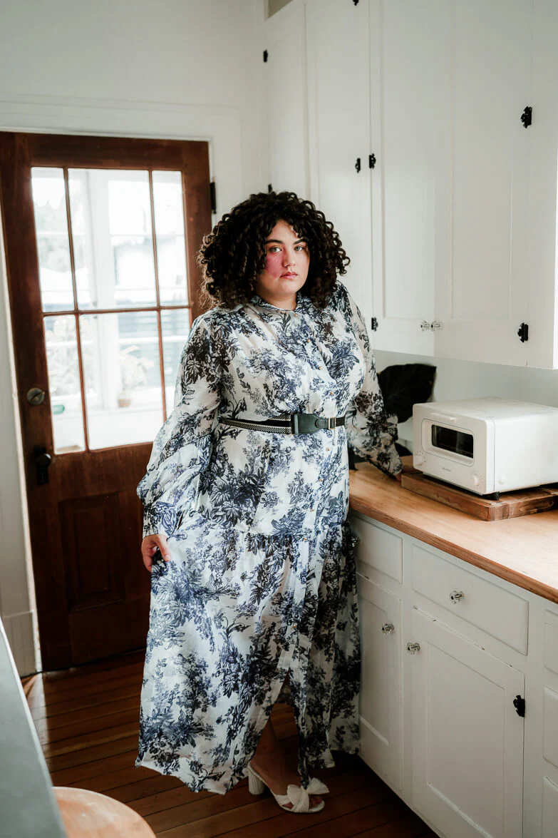 Diana Blue Toile Maxi Dress