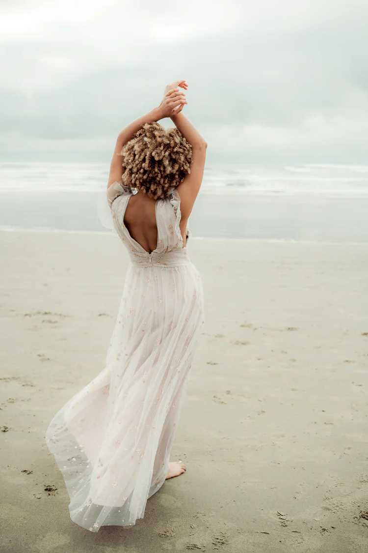 Starry Eyed Glitter Star Mesh Maxi - Pink