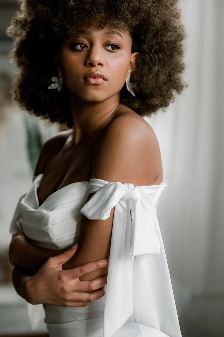 Palmetto Bow-Tie Shoulder Gown