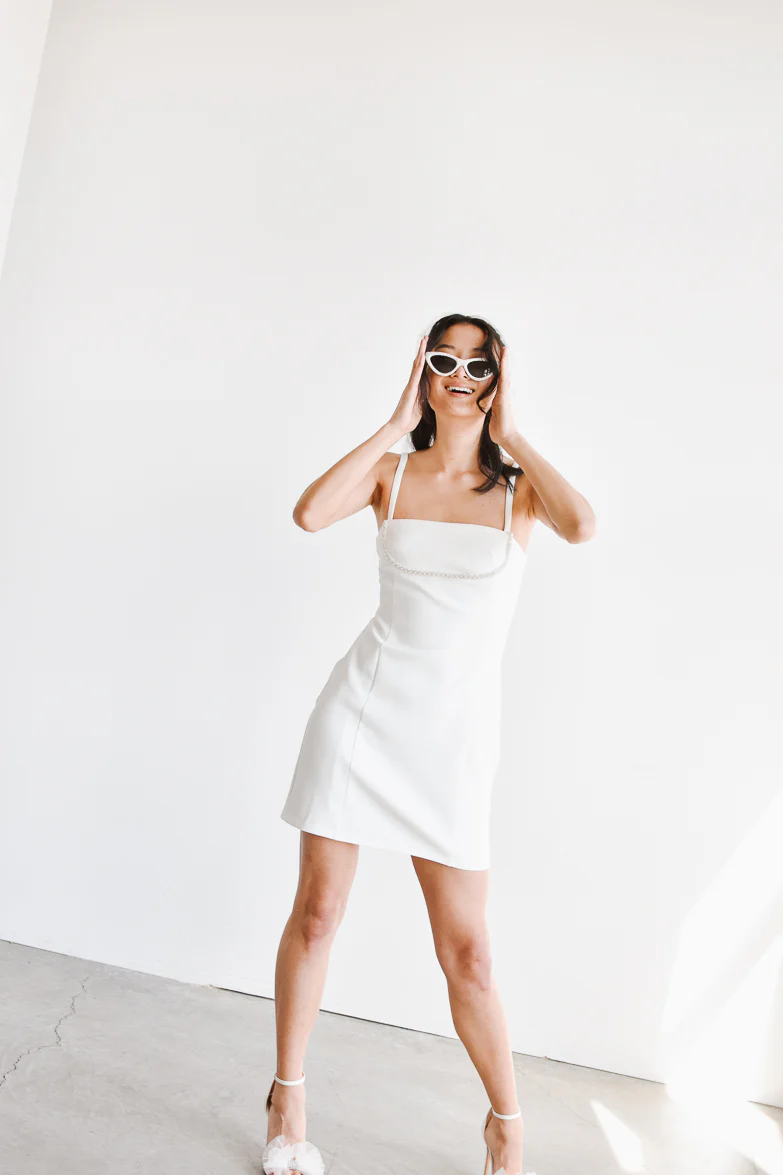 Colette Mini Dress with Pearl Detail
