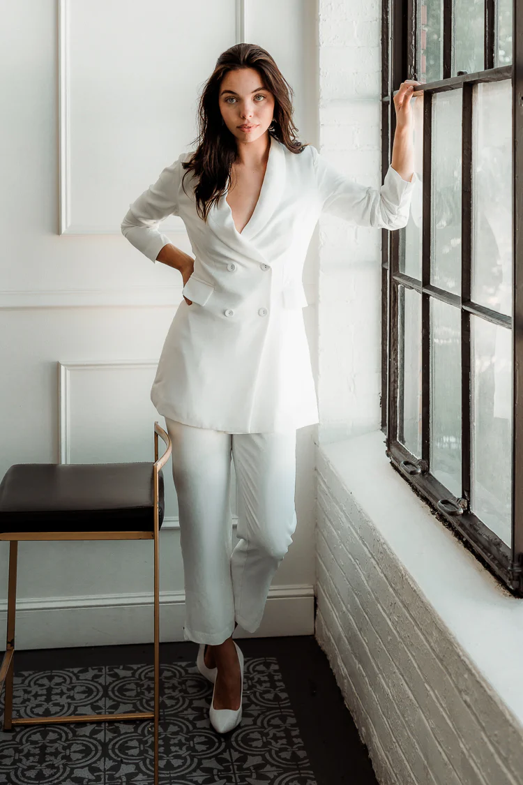 Kendall High Waisted White Pants - FINAL SALE