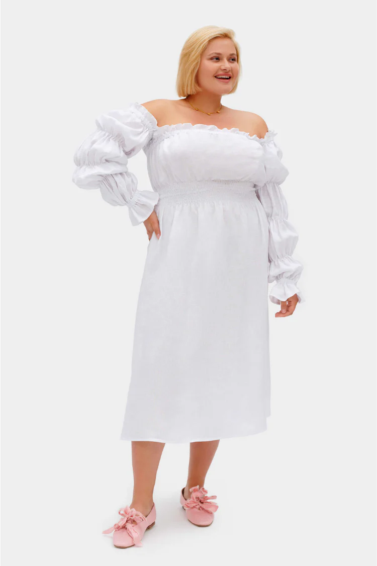 Michelin Linen Dress - White