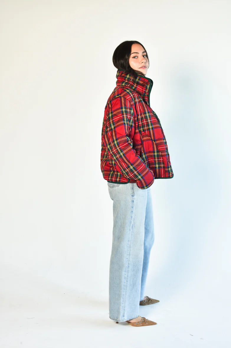 Holiday Cheer Red Tartan Plaid Jacket