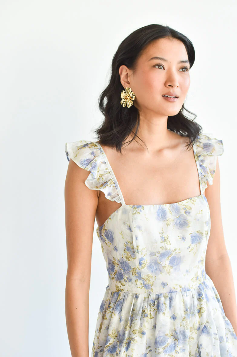 Victoria Blue Floral Maxi Dress - FINAL SALE