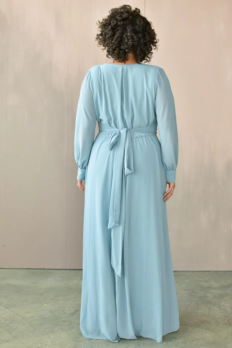 Georgie Slate Blue Wrap Dress - FINAL SALE