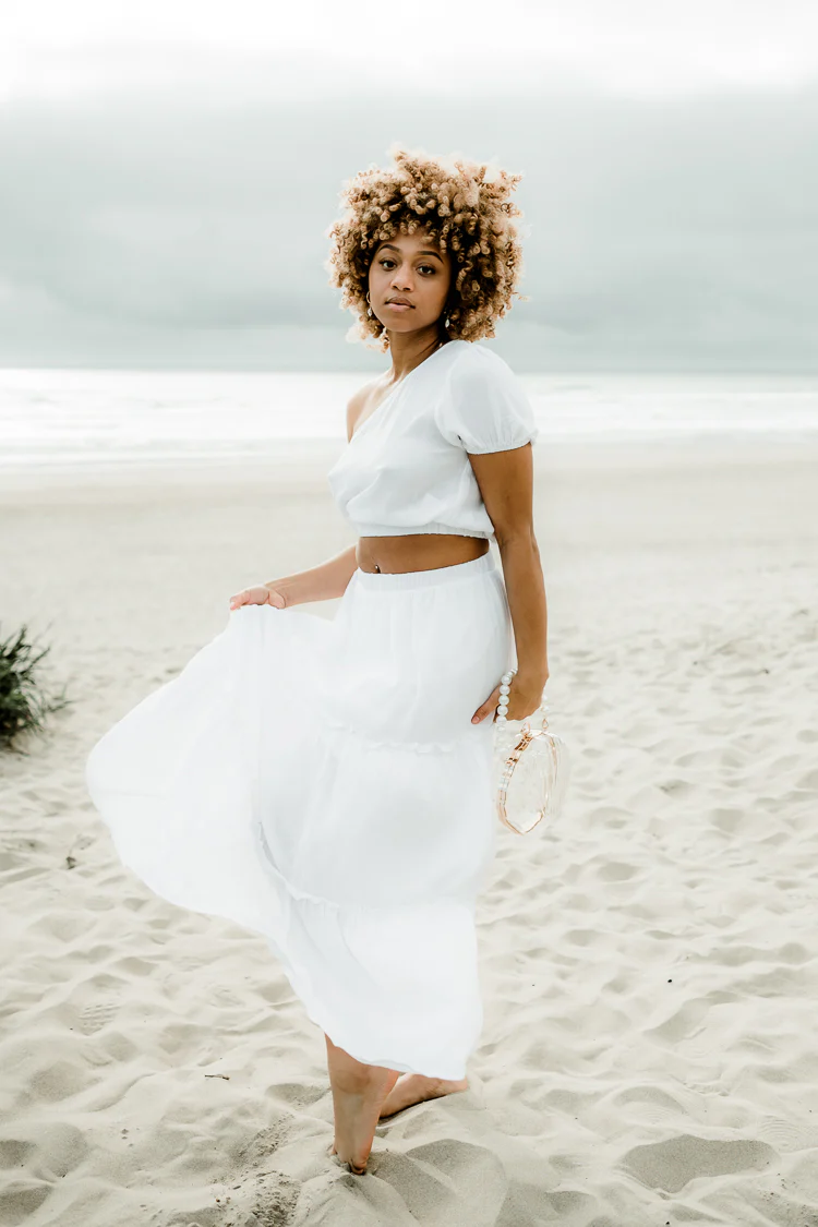 Tiana White Maxi Skirt