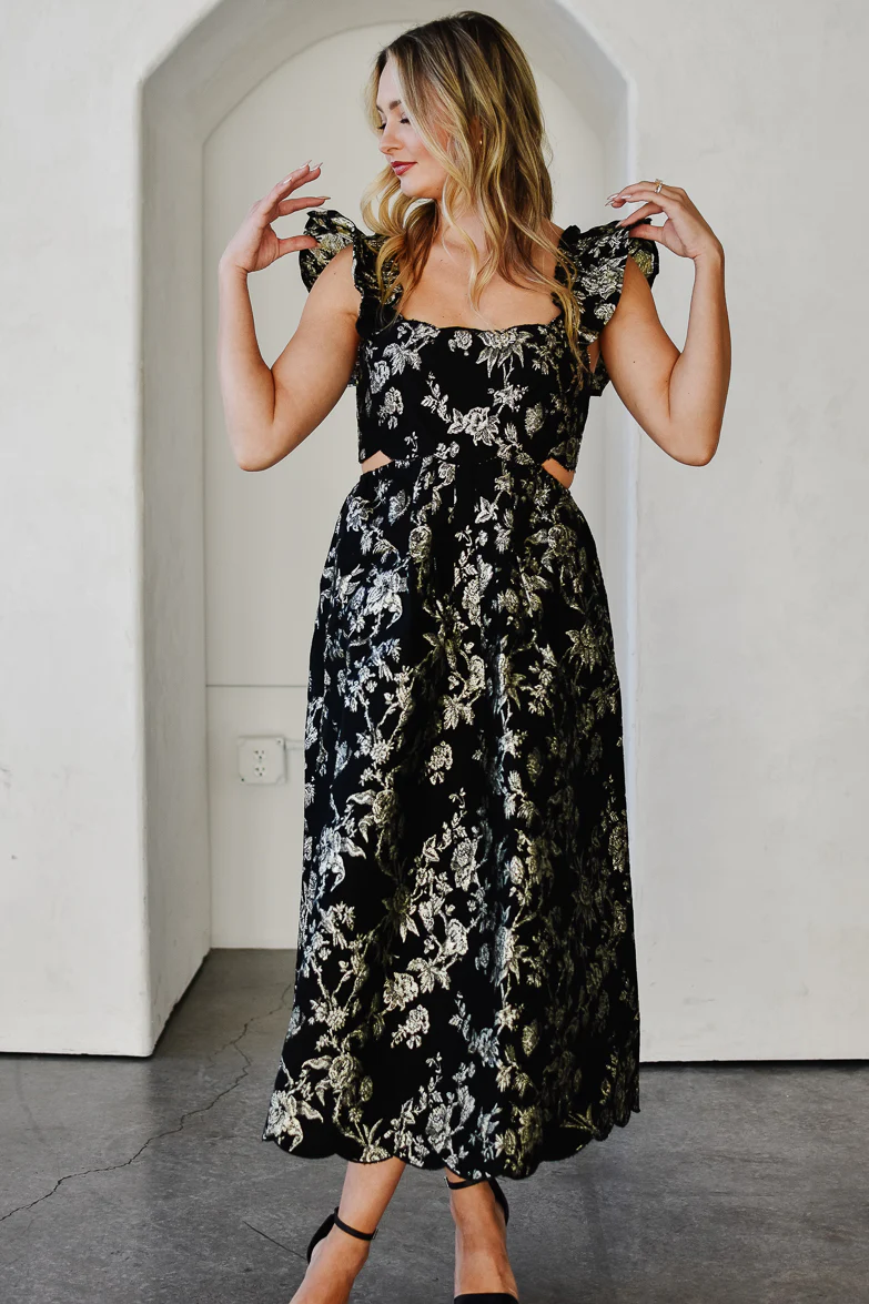 Ophelia Jacquard Midi Dress