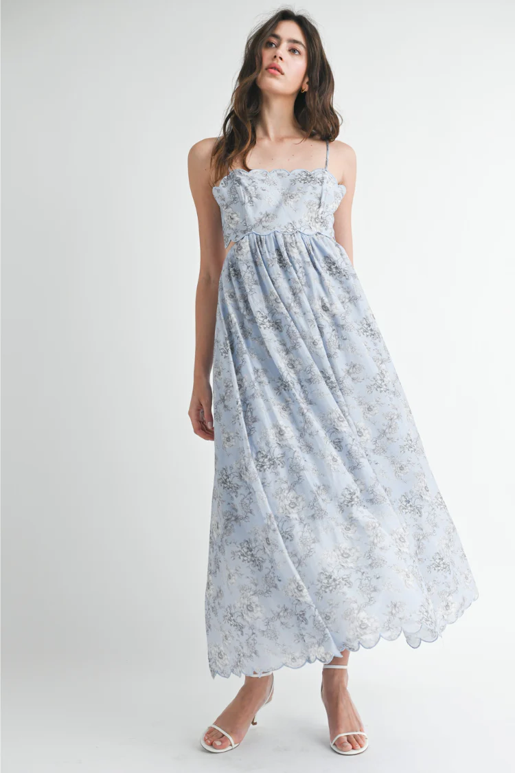 Rebecca Blue Floral Maxi Dress