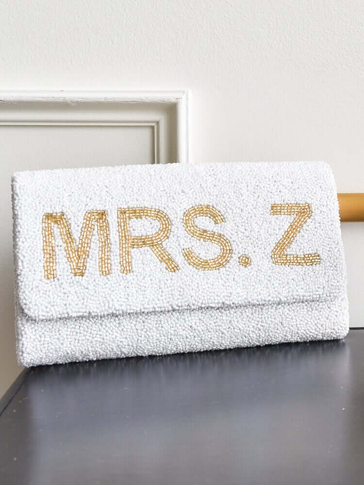 Customizable Bridal Initial Clutch