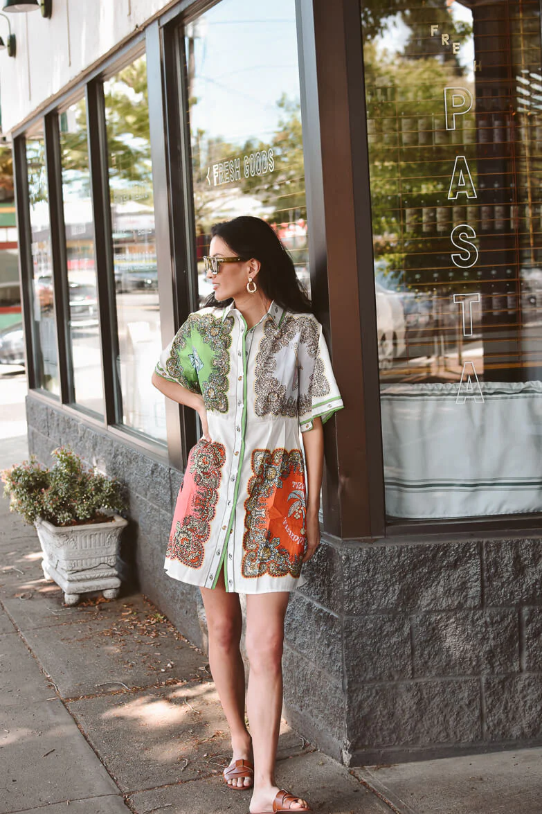 Porto Paisley Print Mini Dress