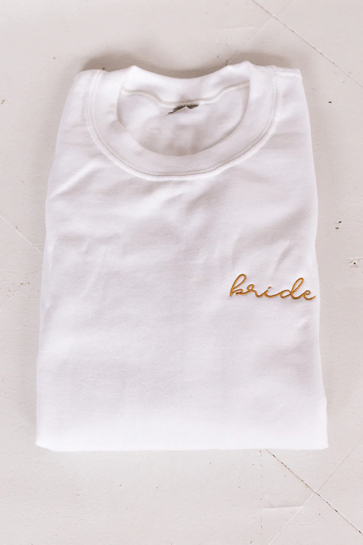 Embroidered Bride White Sweatshirt