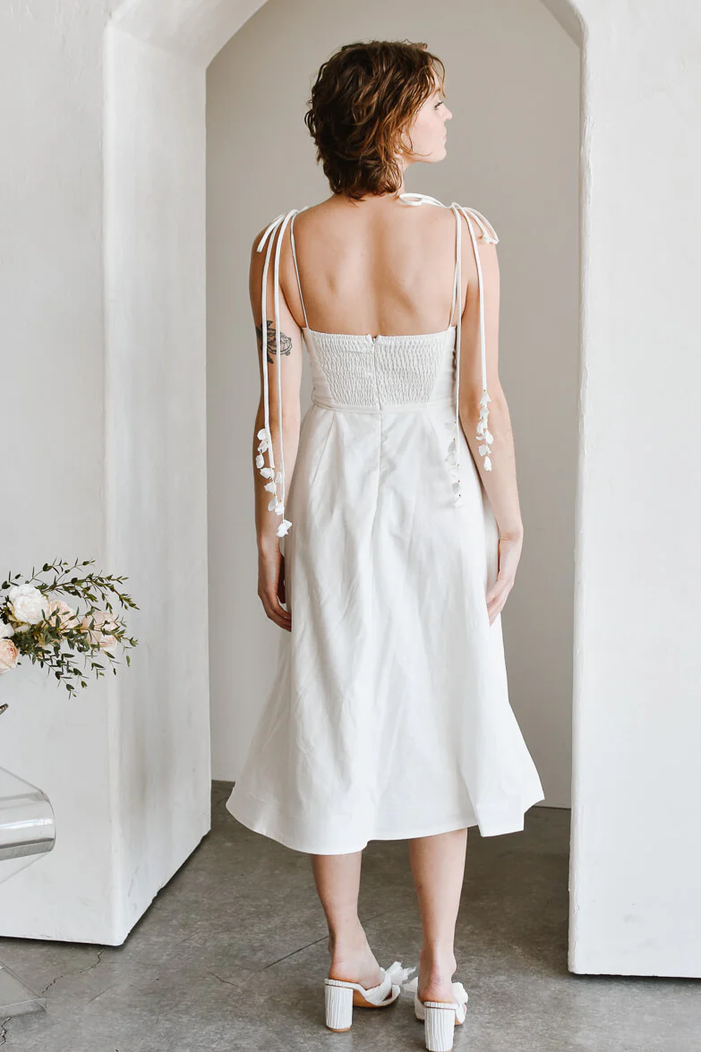 Chiara White Bustier-Style Midi Dress