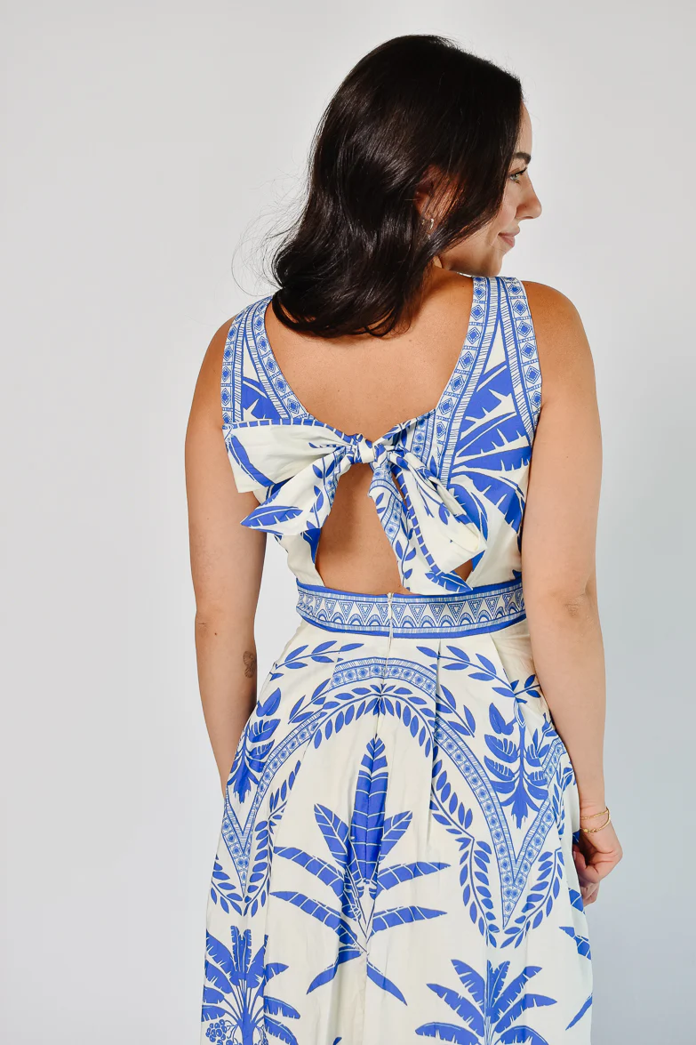 Noto Palm Midi Dress