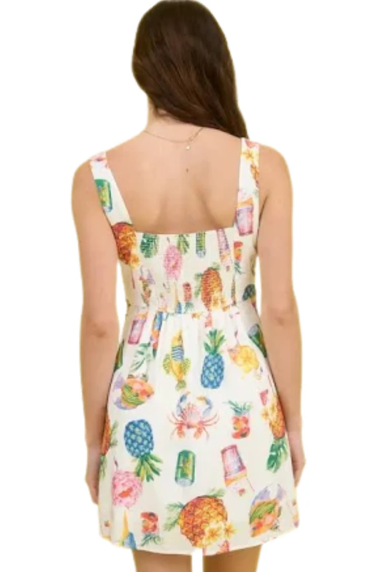 Penelope Cruise Tropical Shell Mini Dress