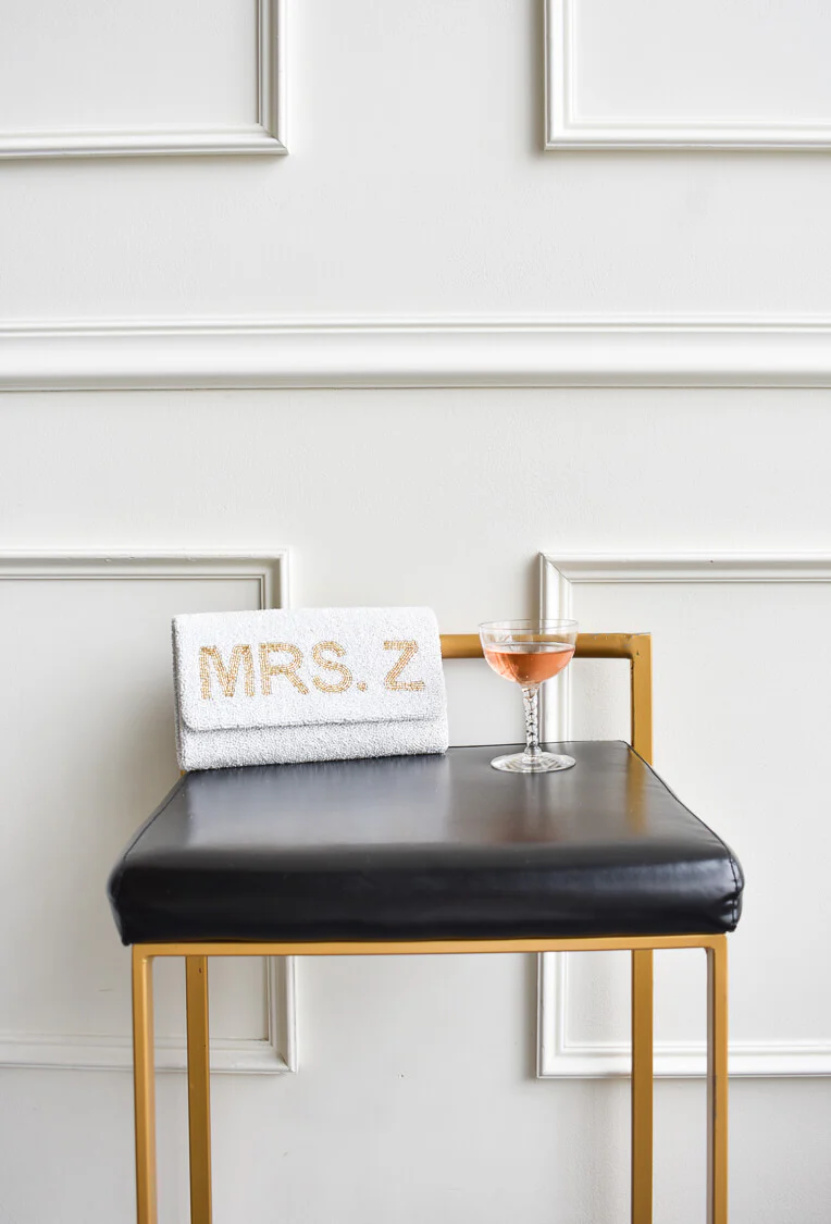 Customizable Bridal Initial Clutch