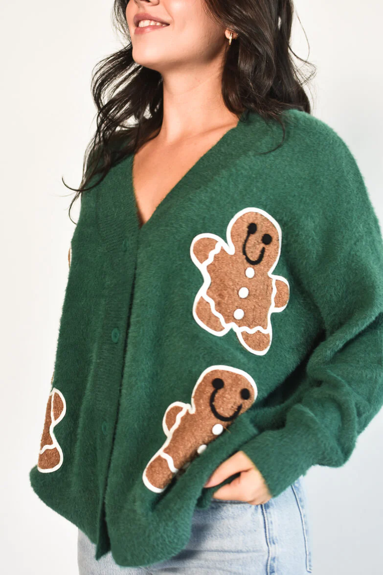 Gingerbread Man Varsity Cardigan