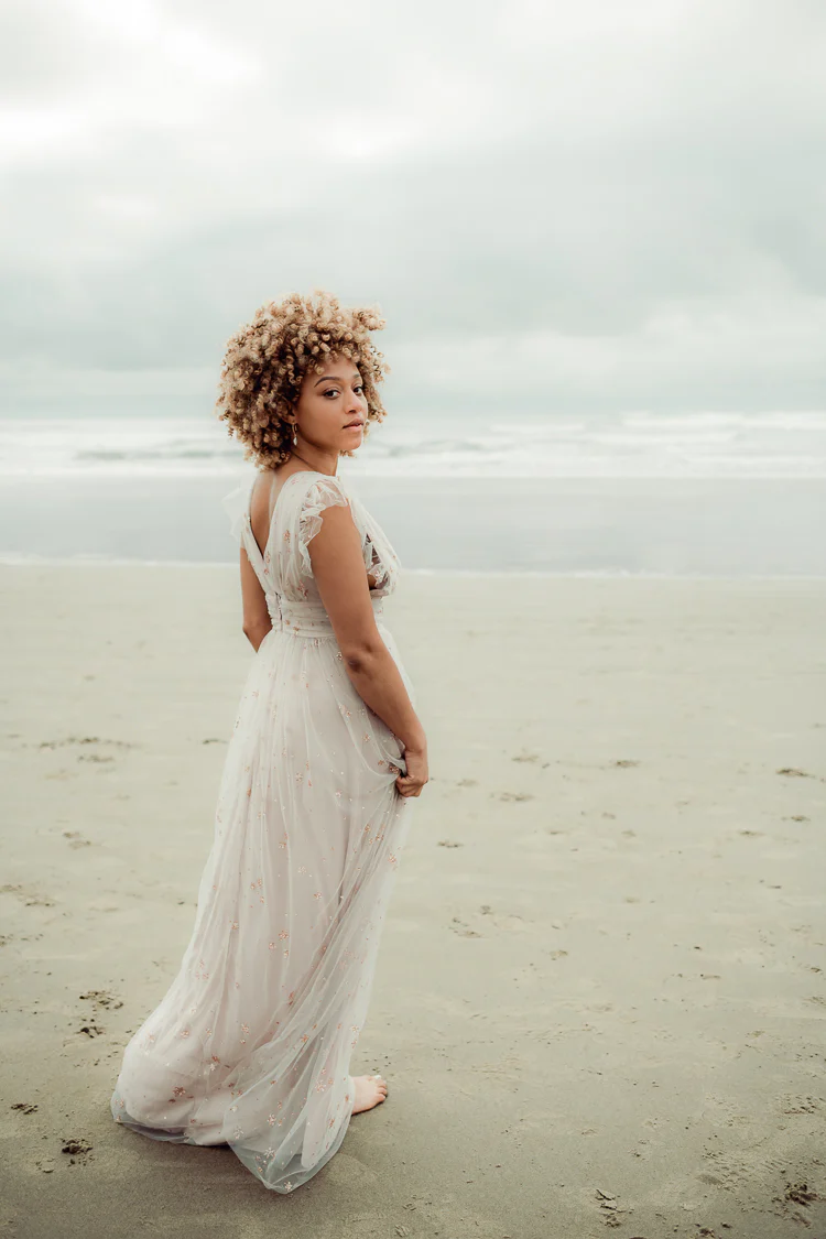 Starry Eyed Glitter Star Mesh Maxi - Pink