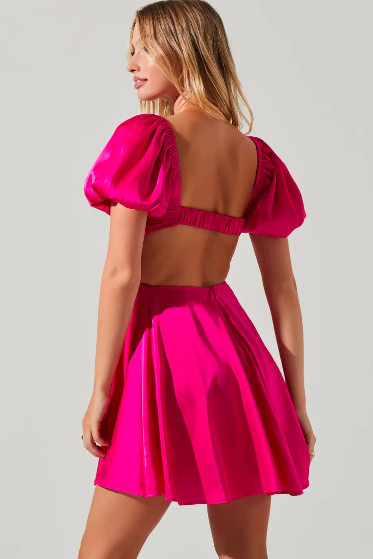 Clarita Cutout Puff Sleeve Mini Dress - FINAL SALE