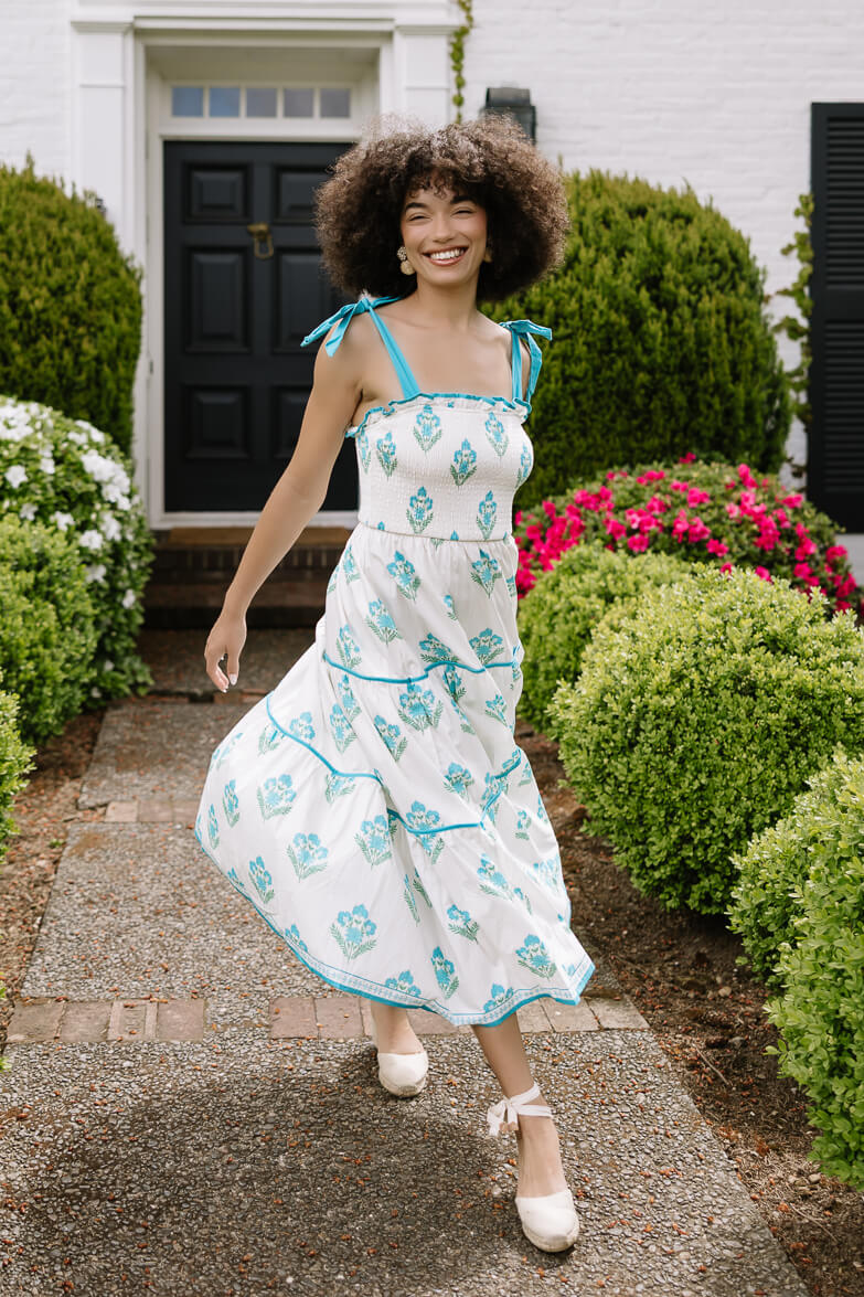 Hillstone Block Print Midi Dress