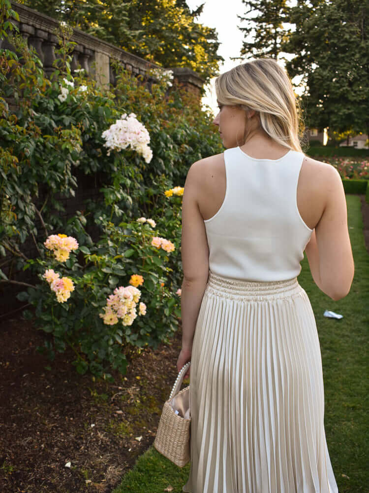 Cream Knit Racerback Tank- FINAL SALE