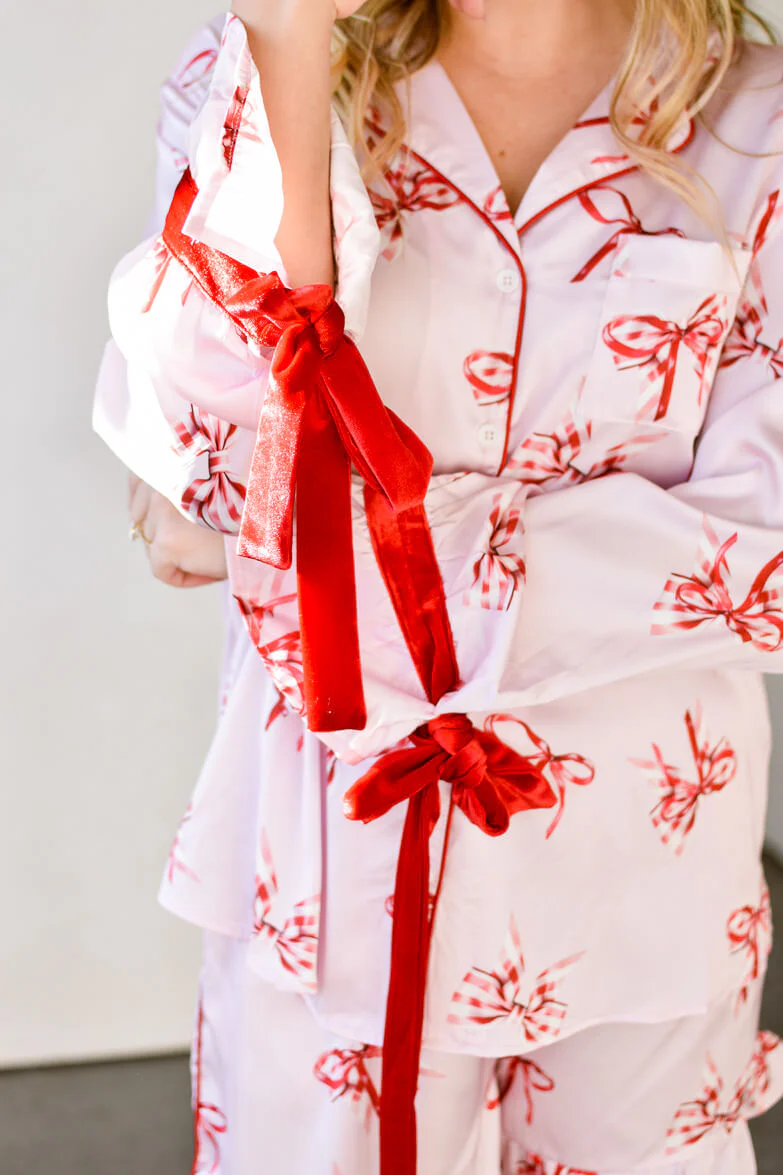 Candy Cane Ribbon Pajamas