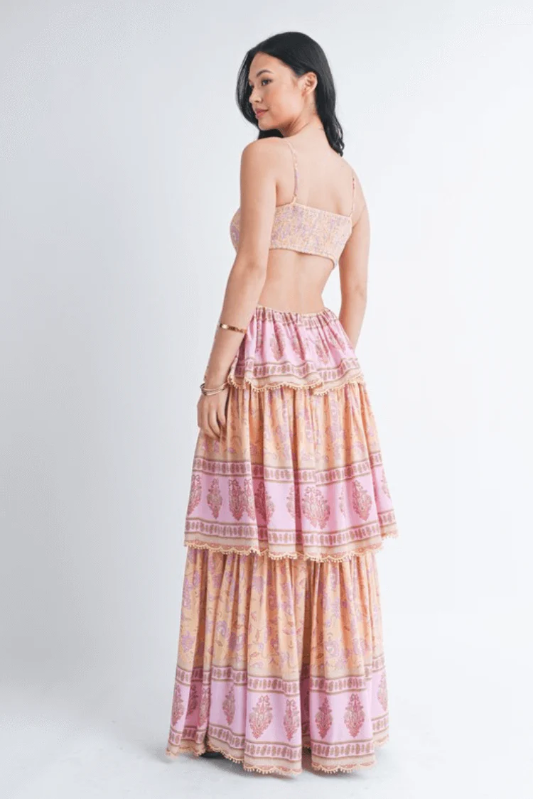 Paia Boho Tiered Maxi Dress