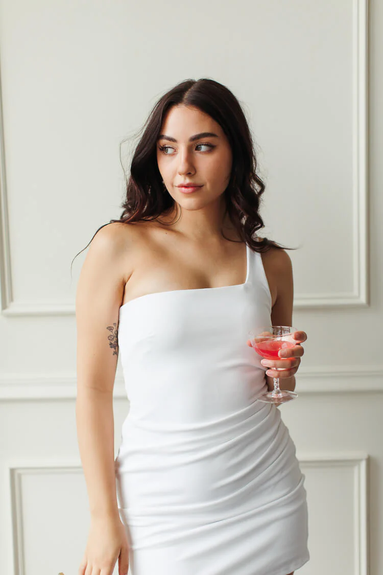 Megan One Shoulder White Mini Dress - FINAL SALE