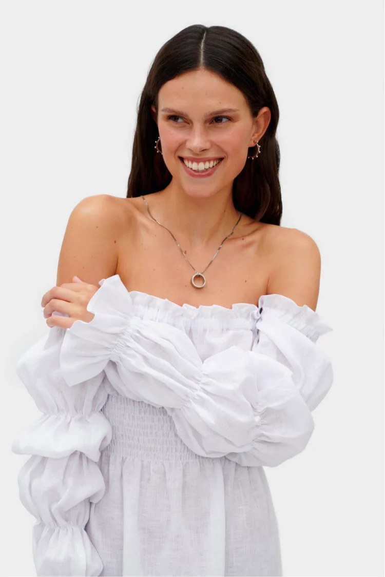 Michelin Linen Dress - White