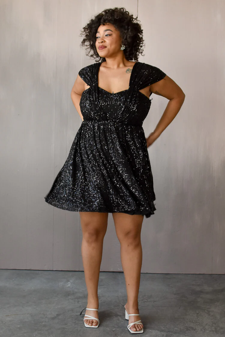 Deanna Black Sequin Mini Dress - FINAL SALE