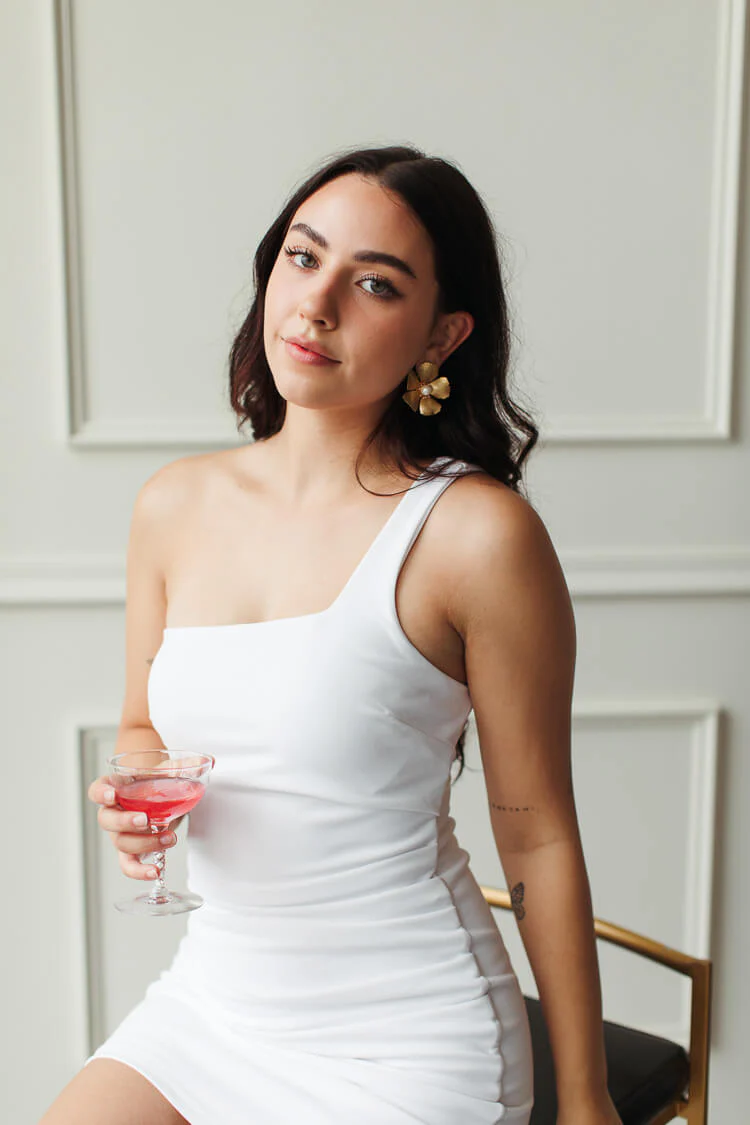Megan One Shoulder White Mini Dress - FINAL SALE