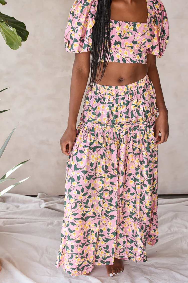 Pink Floral Crop Top - FINAL SALE