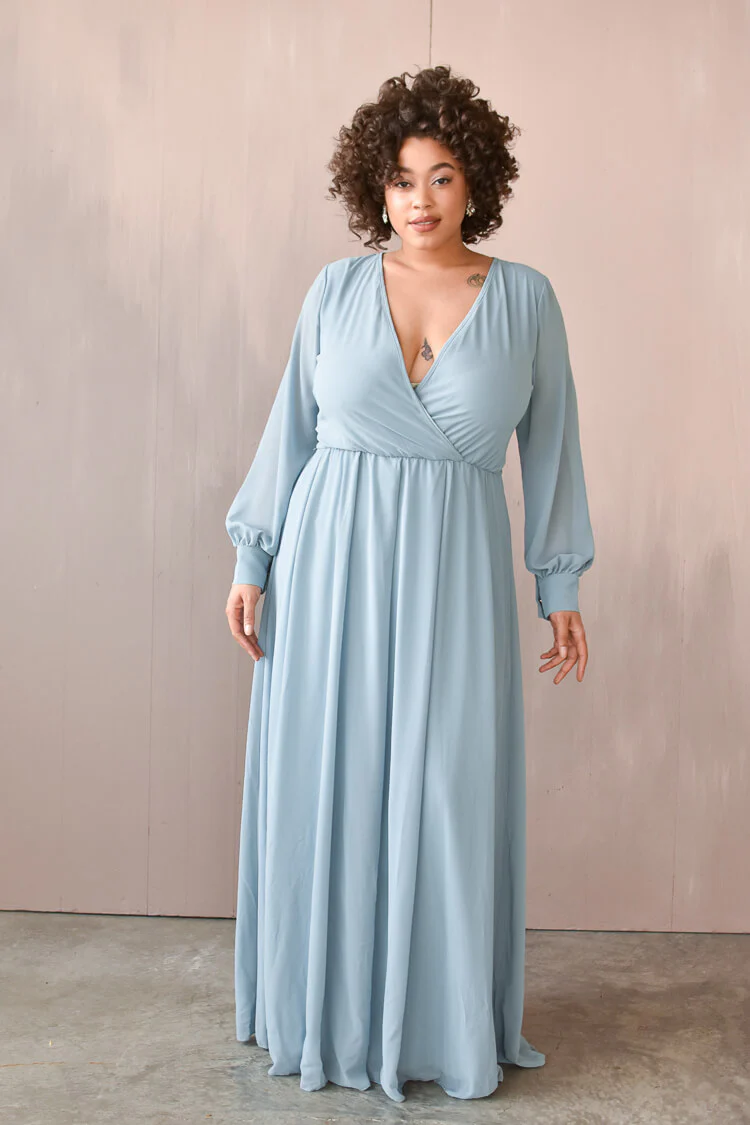 Georgie Slate Blue Wrap Dress - FINAL SALE