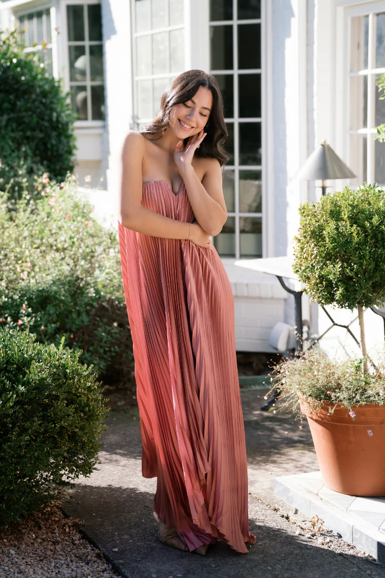 Moonlit Pleated Maxi Dress - Hazel