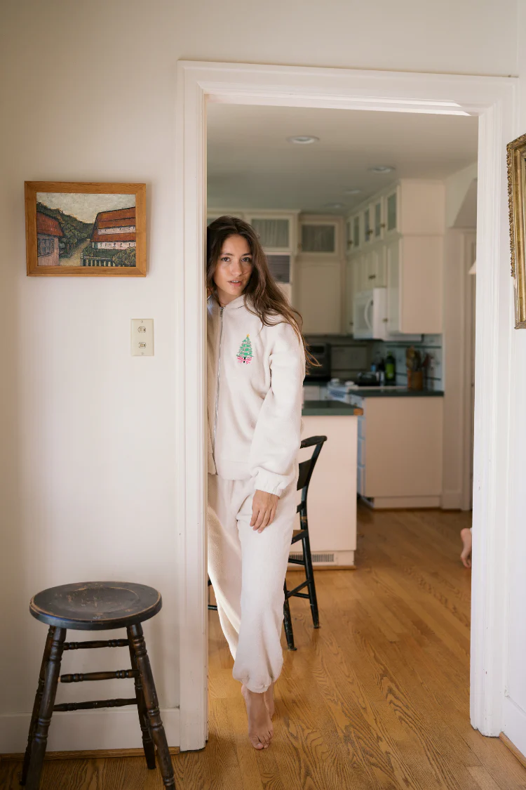 Embroidered Christmas Tree 2 Piece Sweatshirt and Joggers Set