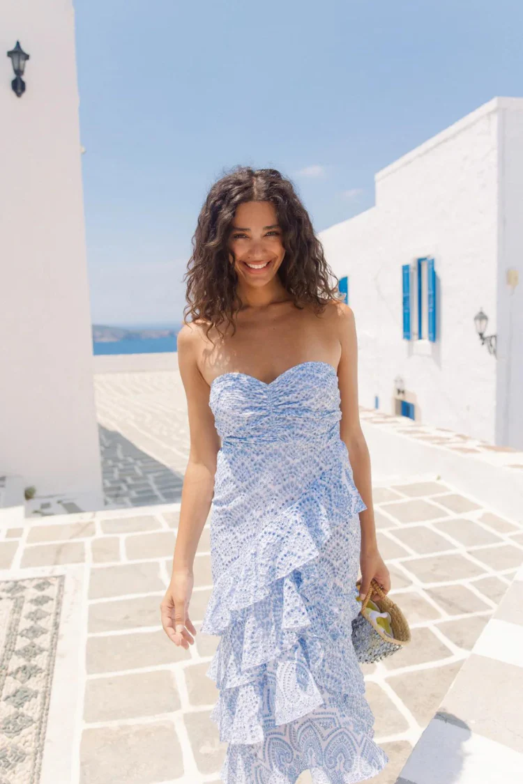 Flavie Dress Eyelet Blue - FINAL SALE