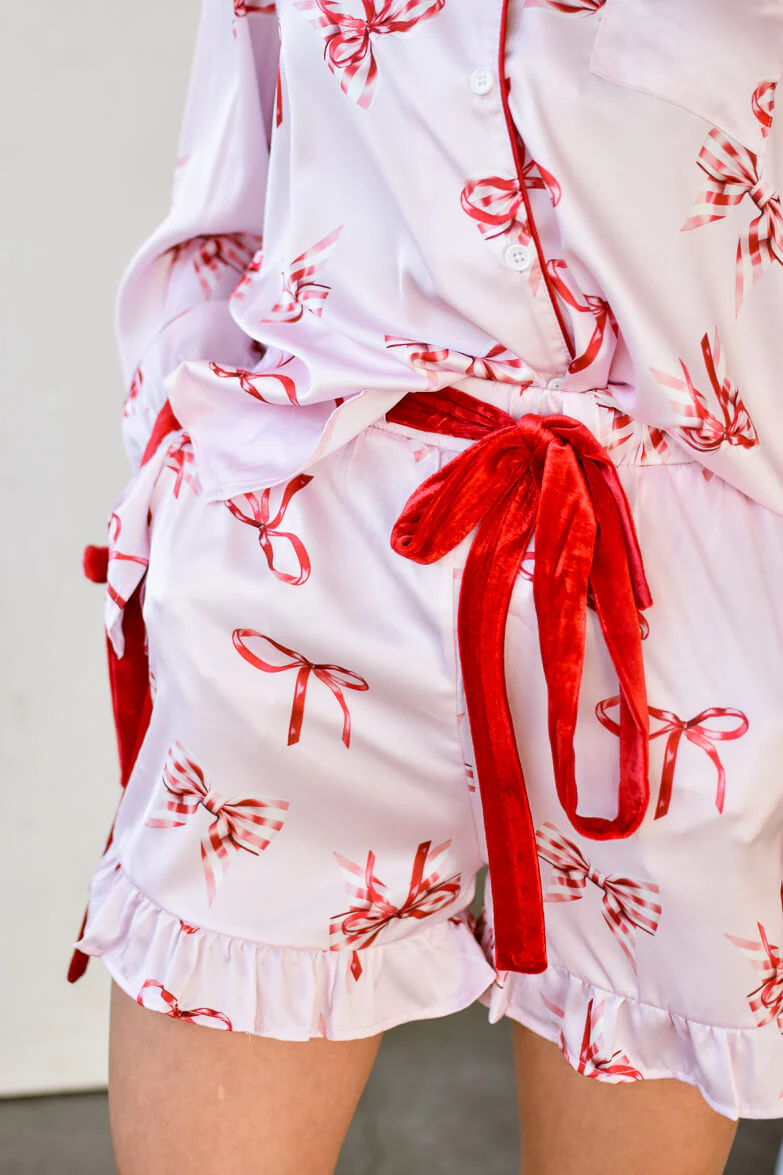 Candy Cane Ribbon Pajamas