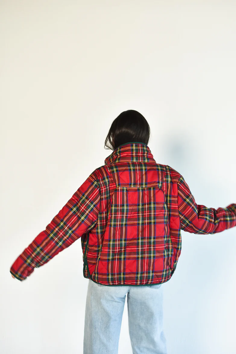Holiday Cheer Red Tartan Plaid Jacket