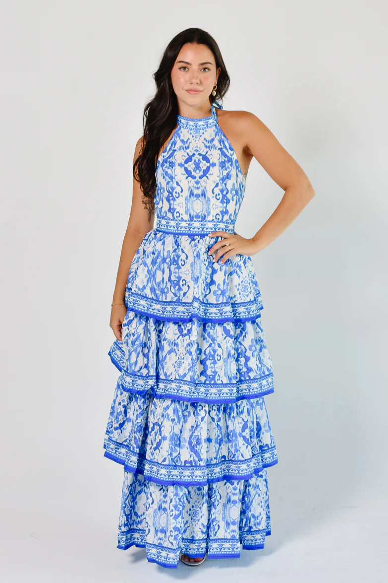 Villa Azzurra Tiered Maxi Dress