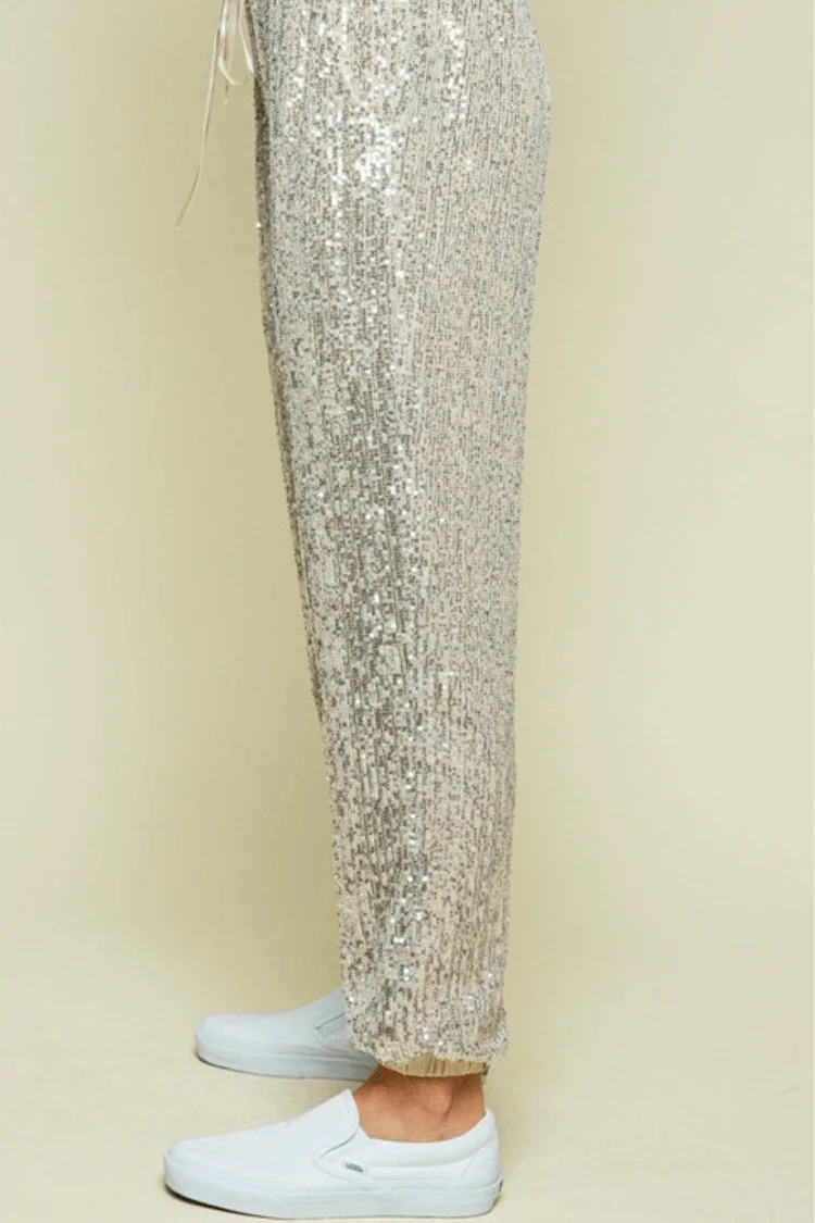 Quinn Champagne Sequin Joggers