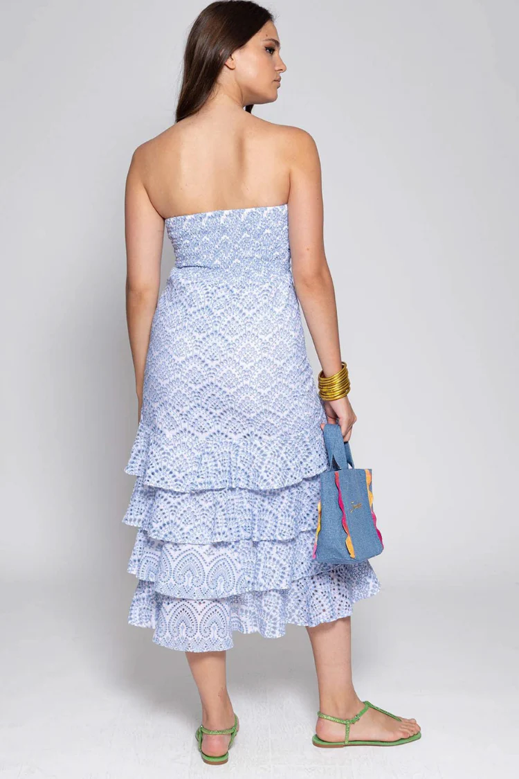 Flavie Dress Eyelet Blue - FINAL SALE